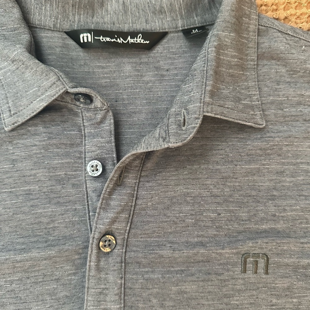 Travis Mathew Gray Polo Shirt Soft Jersey Fabric